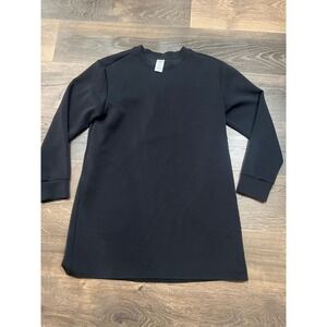 Members‎ Mark Luxe Black Long Sleeve Crew Neck Dress Pockets Size L